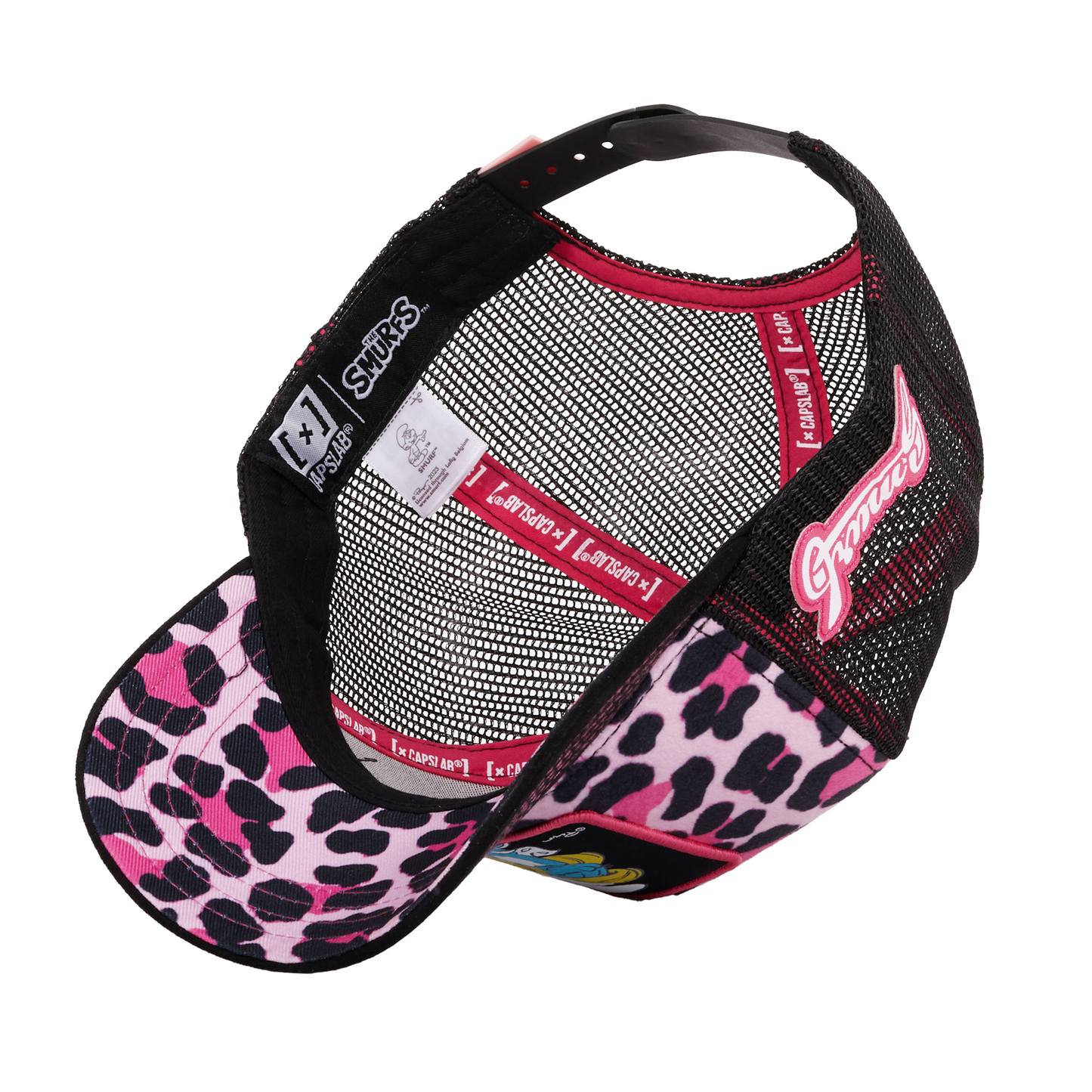 CAPSLAB The Smurfs Smurfette Pink Black Leopard