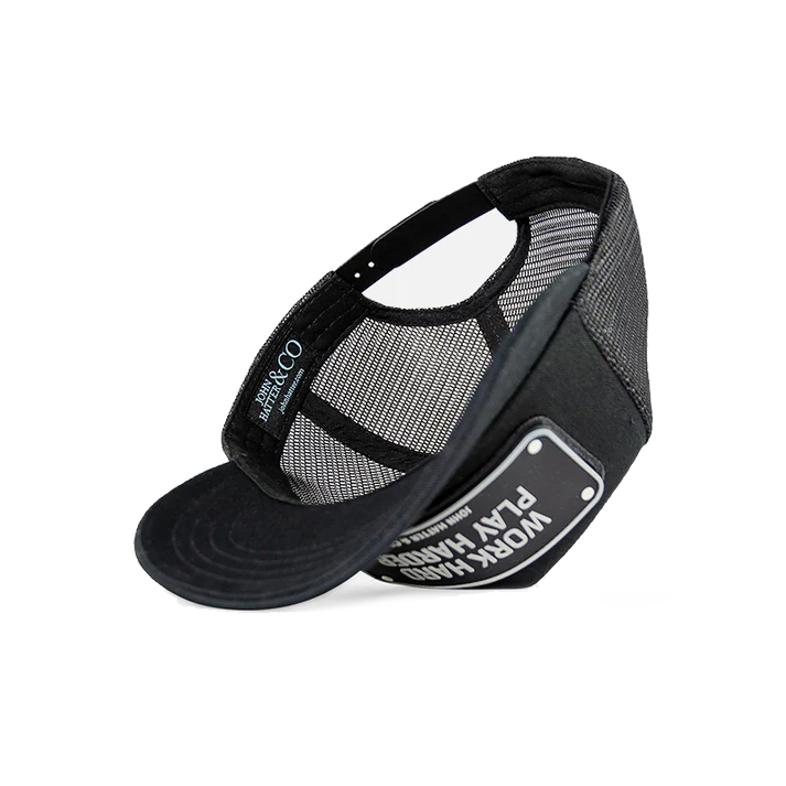 John Hatter & CO - RUBBER - WORK HARD PLAY HARDER - BLACK