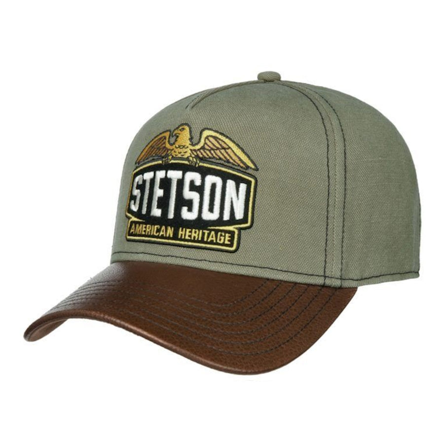 Stetson Army Trucker Leather Brown/Olive