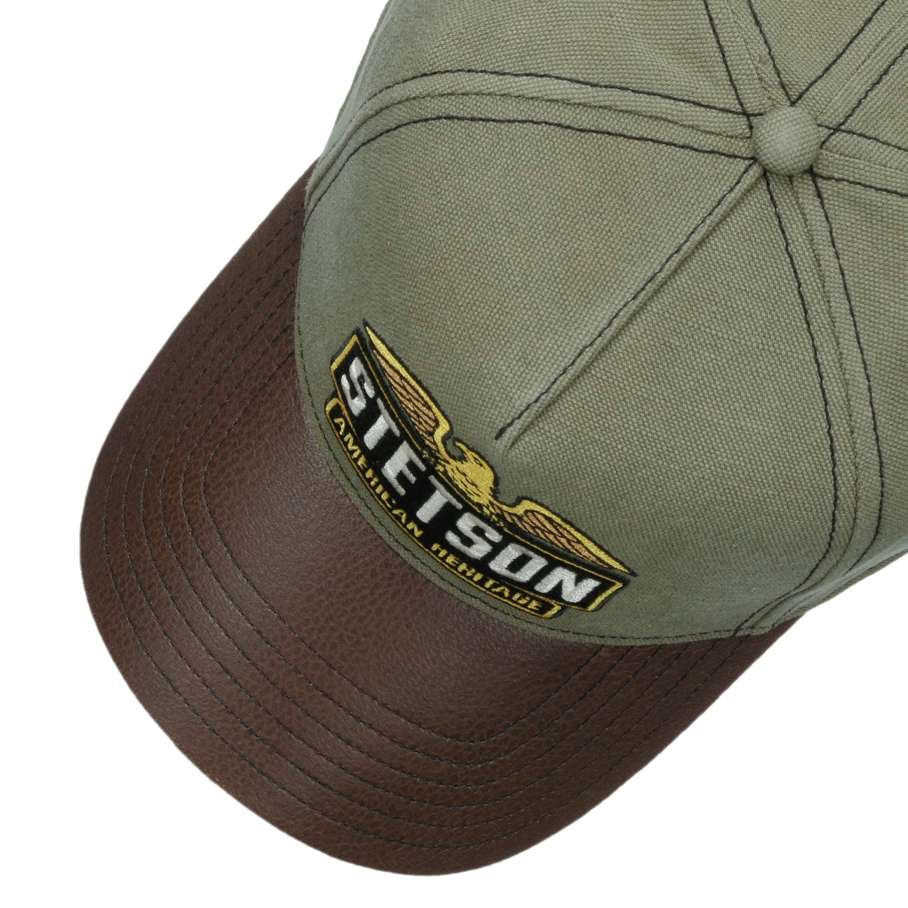 Stetson Army Trucker Leather Brown/Olive