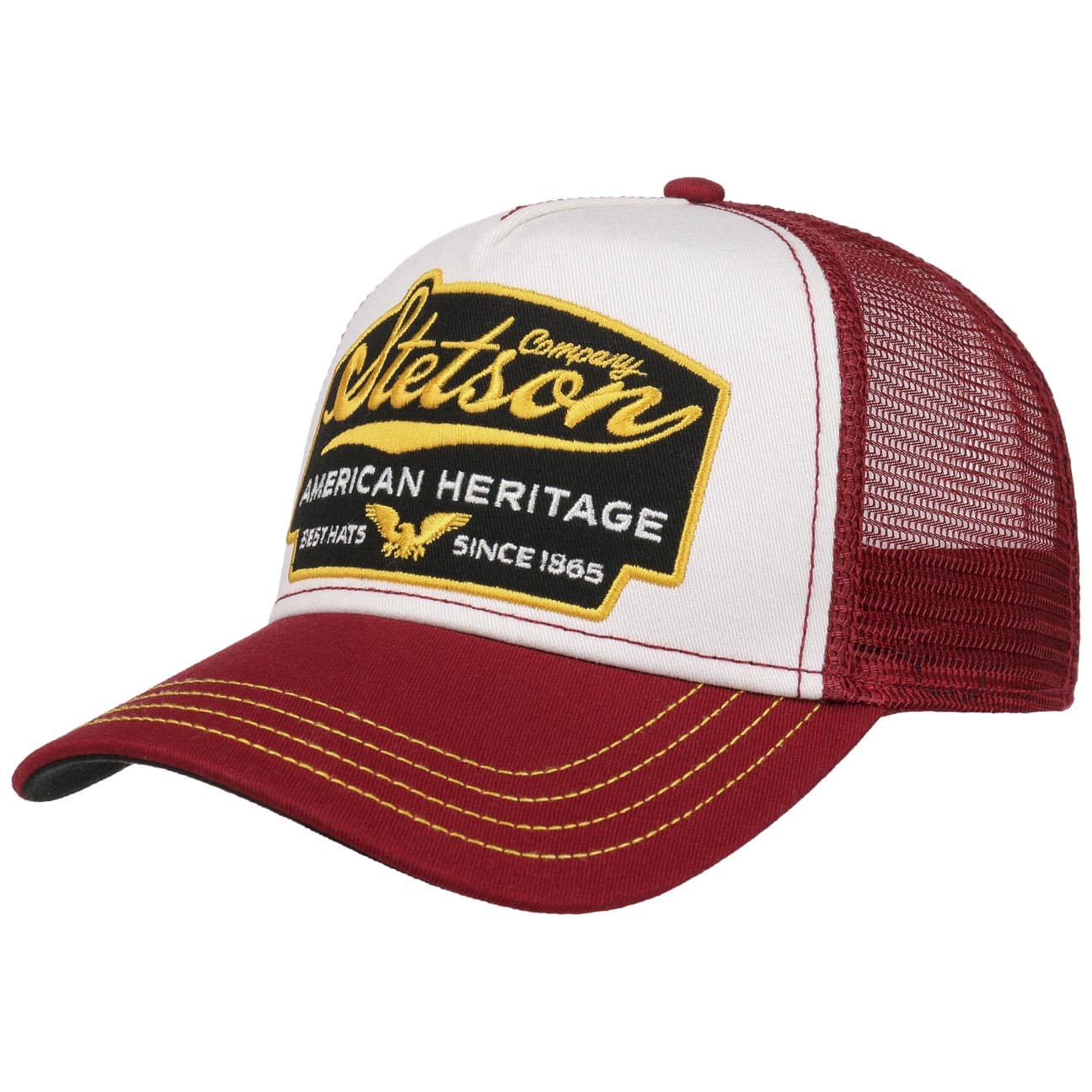 Stetson American Heritage Trucker White/Bordeaux