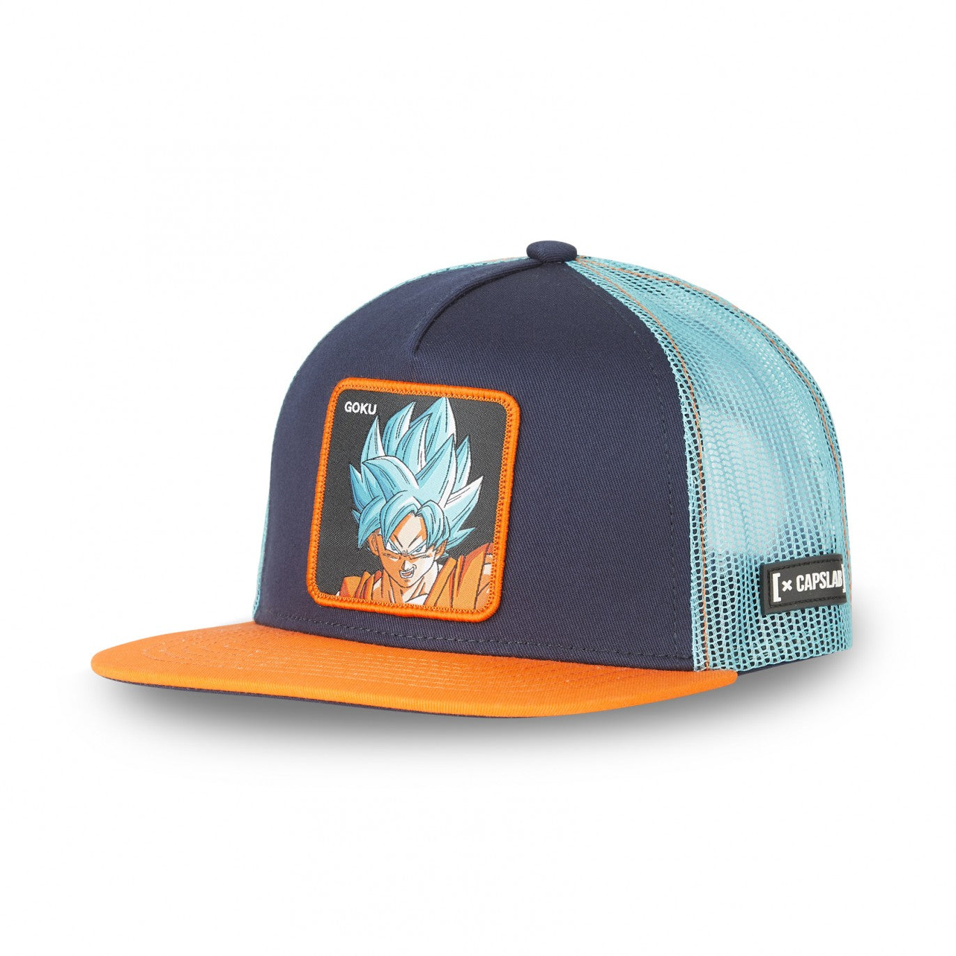 CAPSLAB Dragon Ball Super Goku Snapback Flat Orange Blue