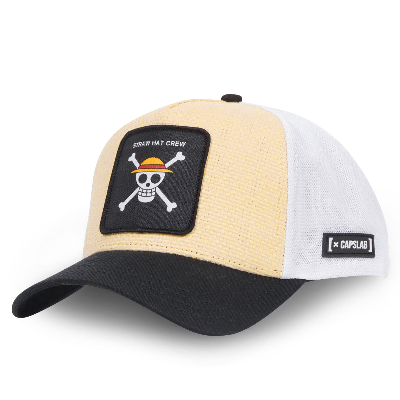 CAPSLAB One Piece Jolly Roger Straw Hat Beige