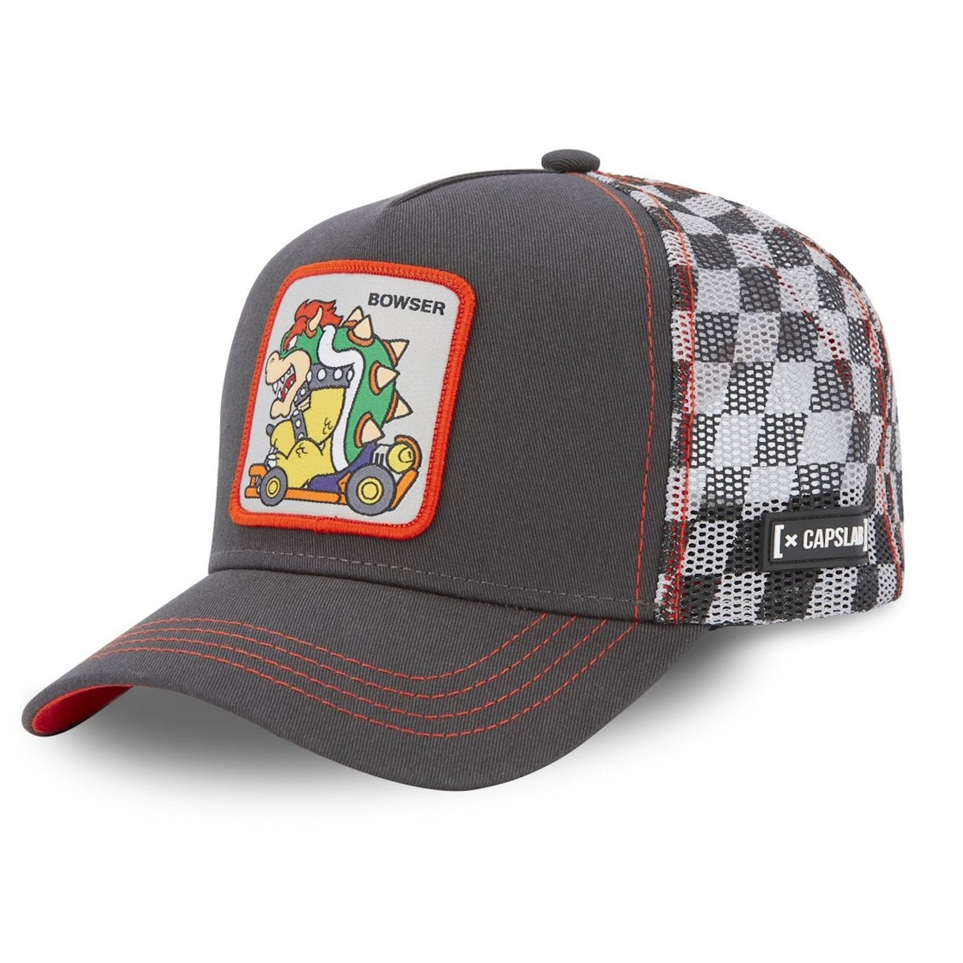 CAPSLAB Mario Kart Bowser Grey Checkers