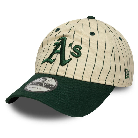 New Era A's Oakland Athletics Retro 9TWENTY Pinstripe Off-White/Green
