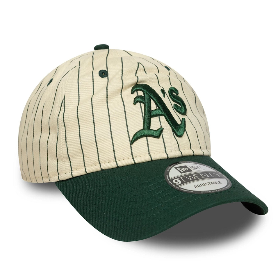 New Era A's Oakland Athletics Retro 9TWENTY Pinstripe Off-White/Green