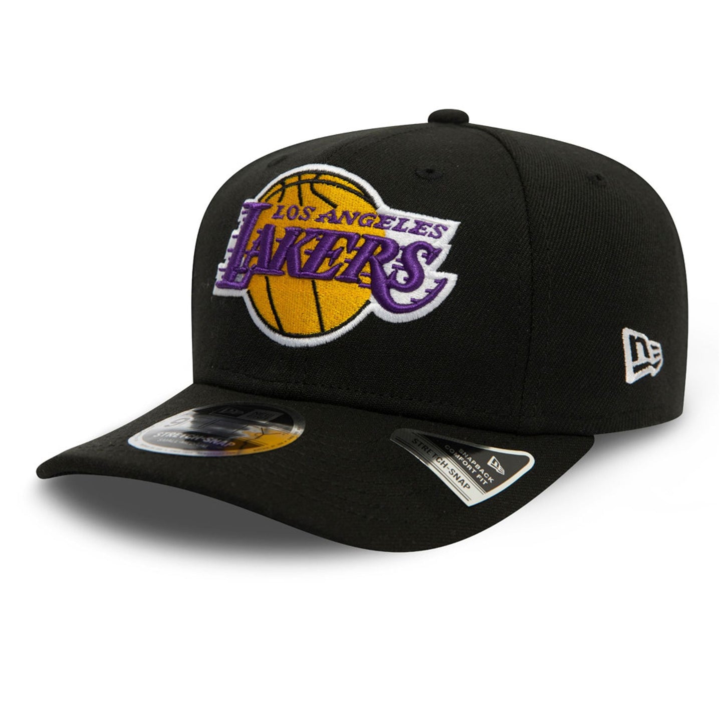 New Era LA Lakers Black 9FIFTY Stretch Snap Cap