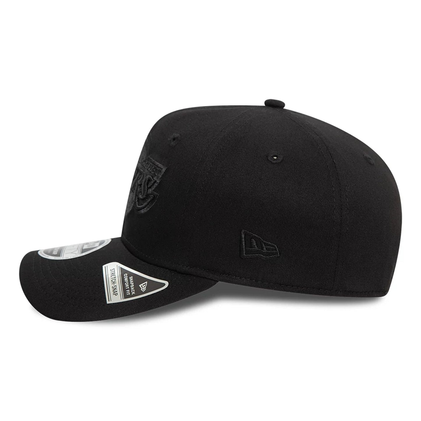 New Era LA Lakers Black On Black 9FIFTY Stretch Snap Cap