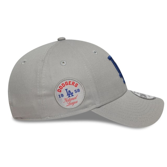 New Era LA Los Angeles Dodgers Side Patch MLB Gray