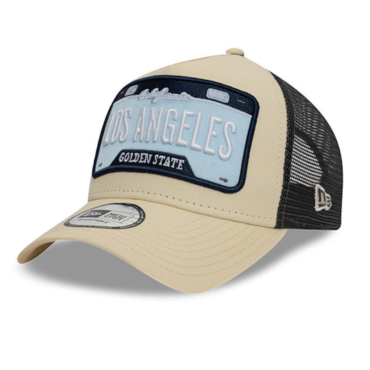 New Era Los Angeles License Plate 9FORTY AF Snapback Beige