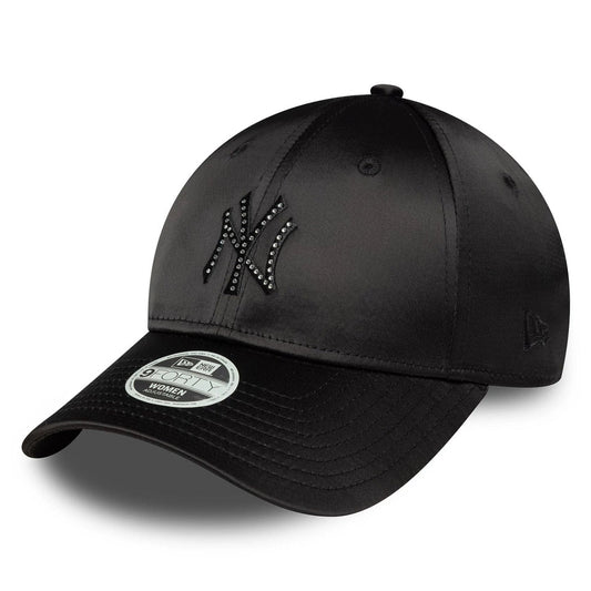 New Era NY New York Yankees Women's MLB Satin Rhinestone Black 9FORTY