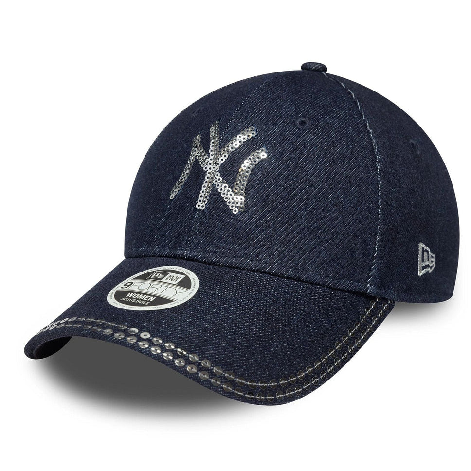 New Era NY New York Yankees Women MLB Sequin Dark Blue 9FORTY