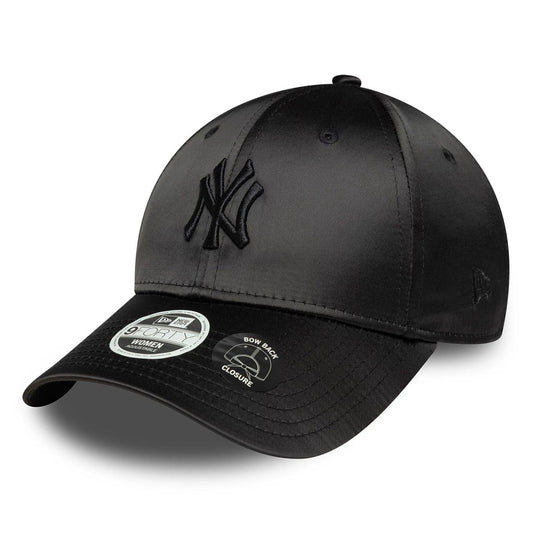 New Era NY New York Yankee Women MLB Satin Bow Back Black 9FORTY