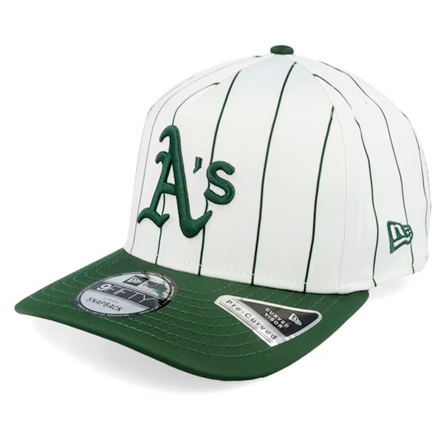 New Era Oakland Athletics 9Fifty A-Frame Satin Pinstripe White/Green