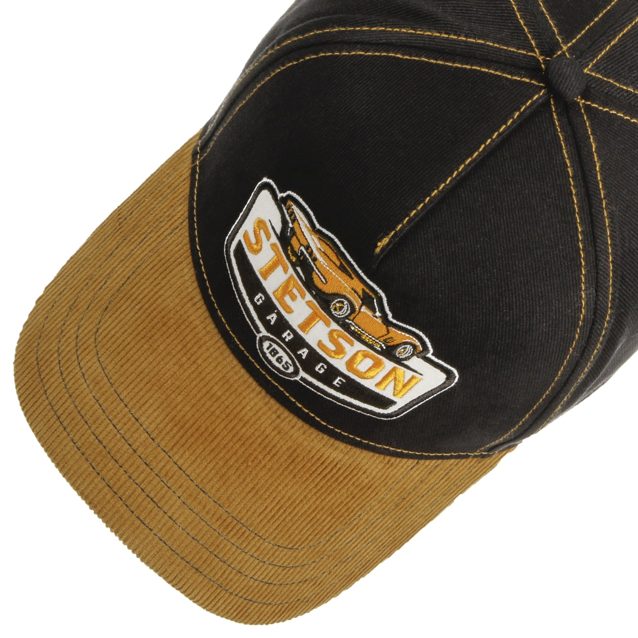 Stetson Cord Peak Garage Cap Black Yellow