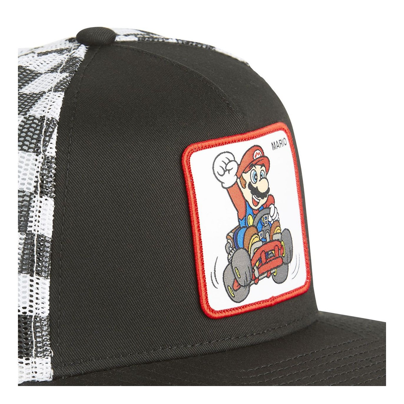 CAPSLAB Mario Kart Snapback Black Checkers