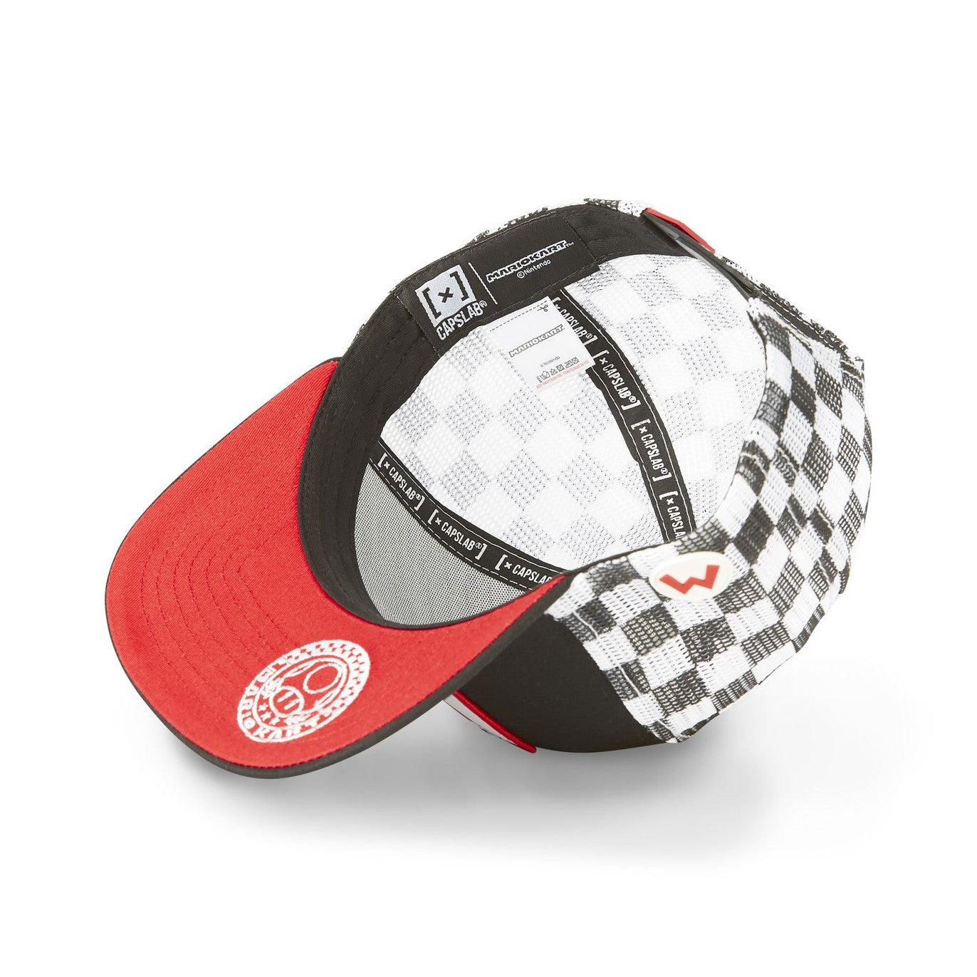 CAPSLAB Mario Kart Snapback Black Checkers