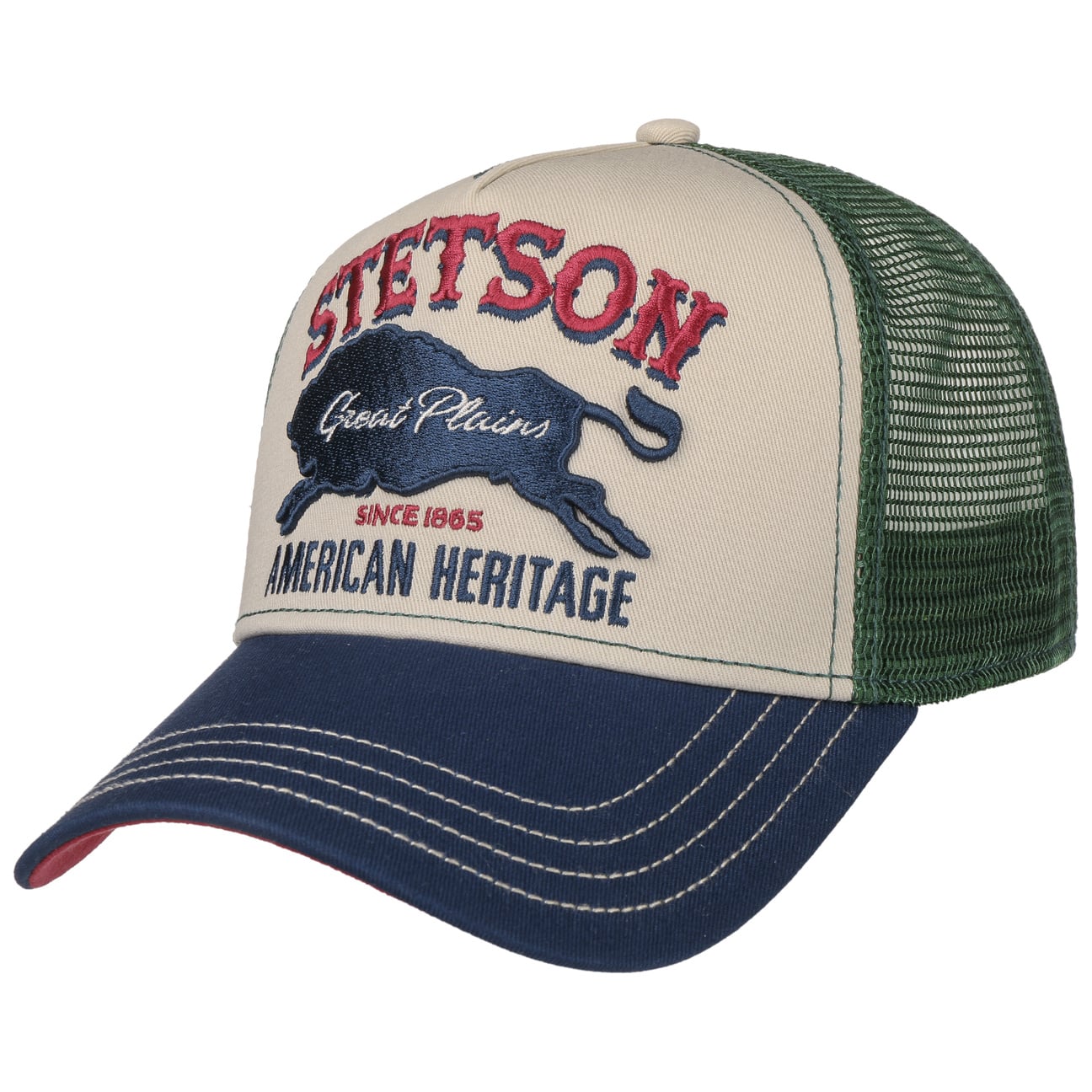 Stetson The Plains Bison Trucker Green/Navy