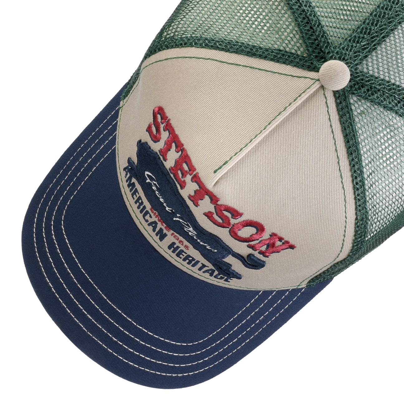 Stetson The Plains Bison Trucker Green/Navy