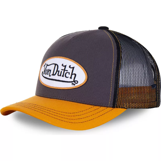 Von Dutch Orange Grey & Yellow Trucker Hat