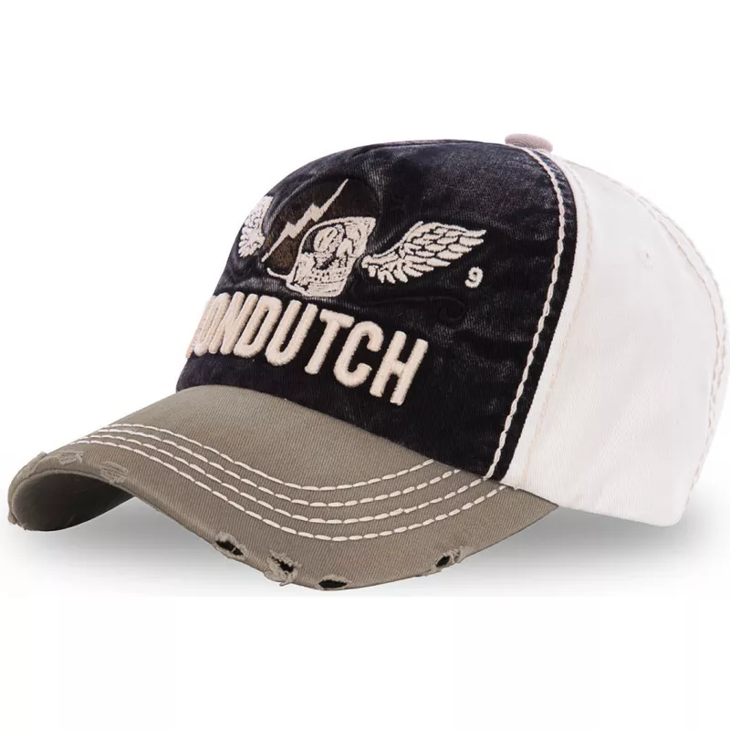 Von Dutch Xavier Curved Brim Black, White & Brown Cap