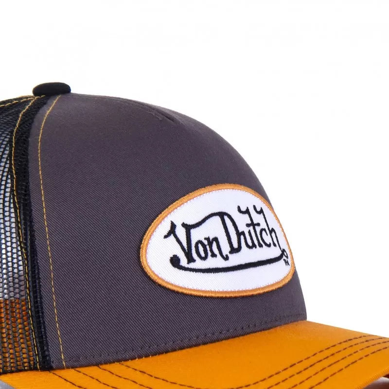 Von Dutch Orange Grey & Yellow Trucker Hat